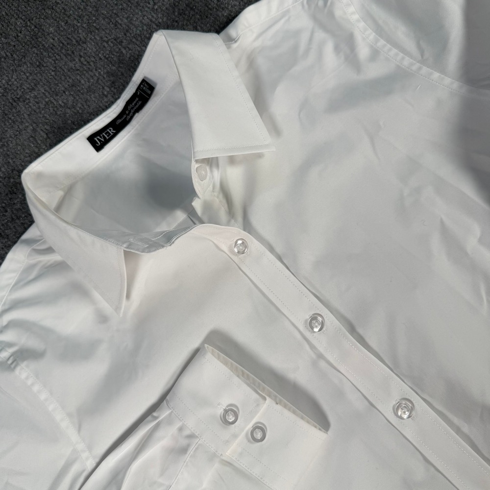 J. VER White Button Down Shirt Long Sleeve Italian Professional Top Large #4685